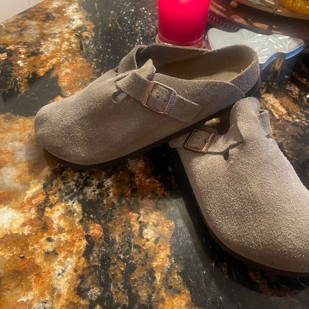 Birkenstock Gray Suede Loafers